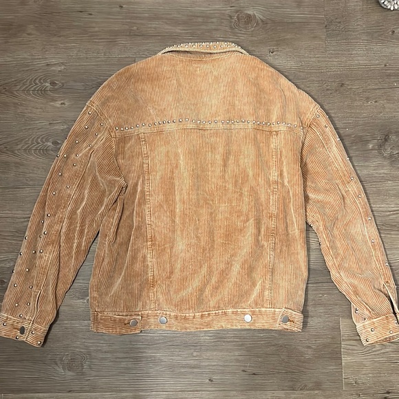 Like New POL Brown Sugar Corduroy Silver Studded Oversized Jacket - Picture 8 of 10